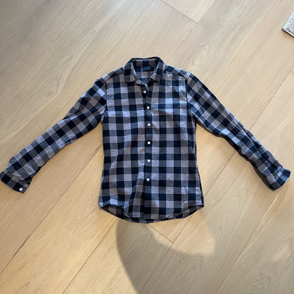 ASOS Black and Gray Casual Button Down Shirt